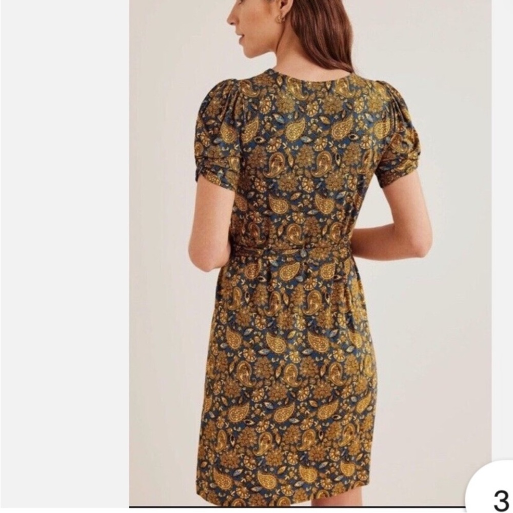 BODEN Short Sleeve Paisley Print Dress, Size 12, NWT - Picture 7 of 15